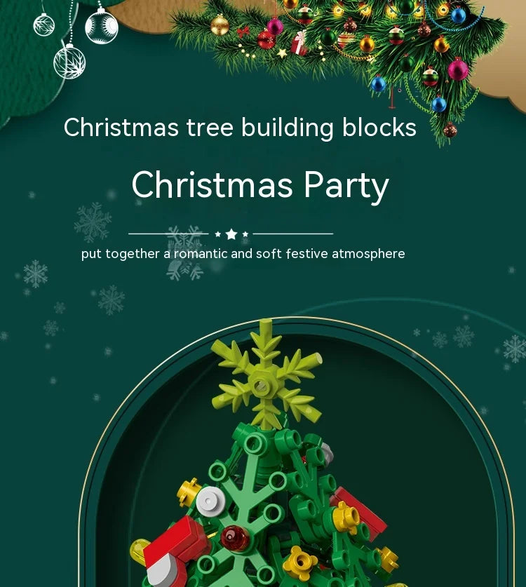 New Christmas Tree Building Blocks Music Box With Lights Christmas Ornaments Gift Assembly Small Particles For Girls Gift Toys