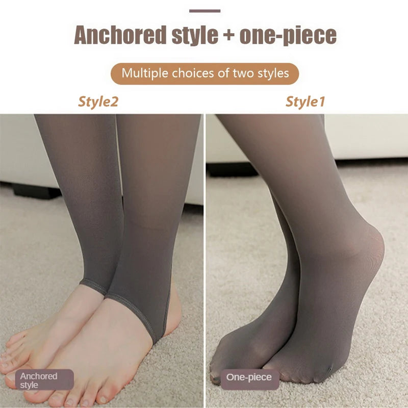 Woman Thermal Stockings Sexy Winter Warm Translucent Tights Women Fleece Elastic Slim Thicken Pantyhose Velvet Thermo Leggings