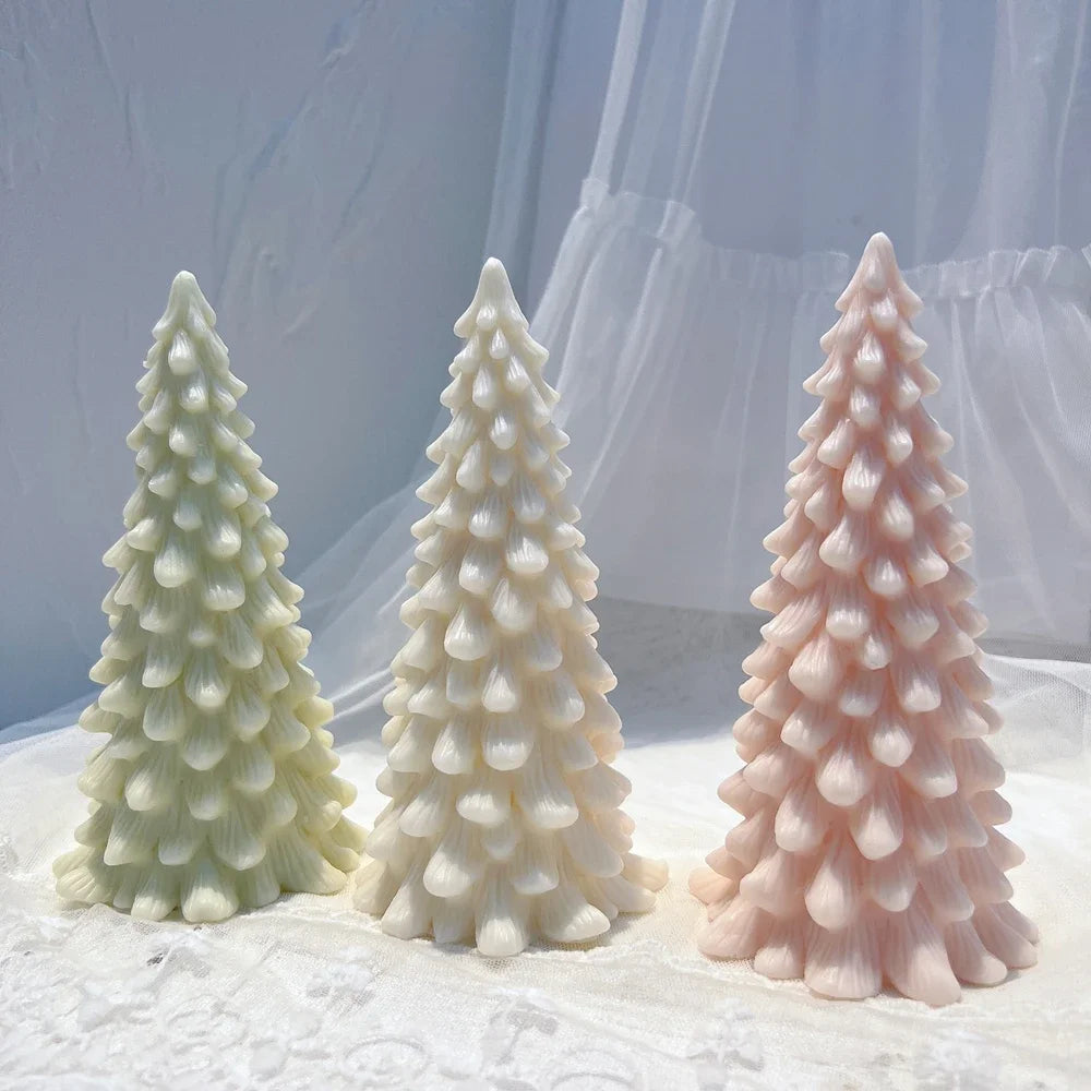 M size Christmas Tree Silicone Candle Mold Christmas Ornaments Silicone Mold Dinner Soy Wax Silicone Mould