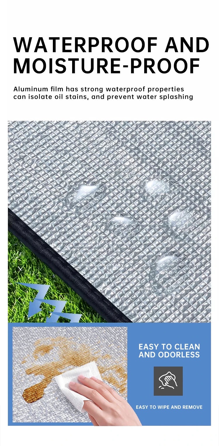 Outdoor camping moisture-proof mat, double-sided aluminum film beach sleeping mat, thickened moisture-proof tent floor mat