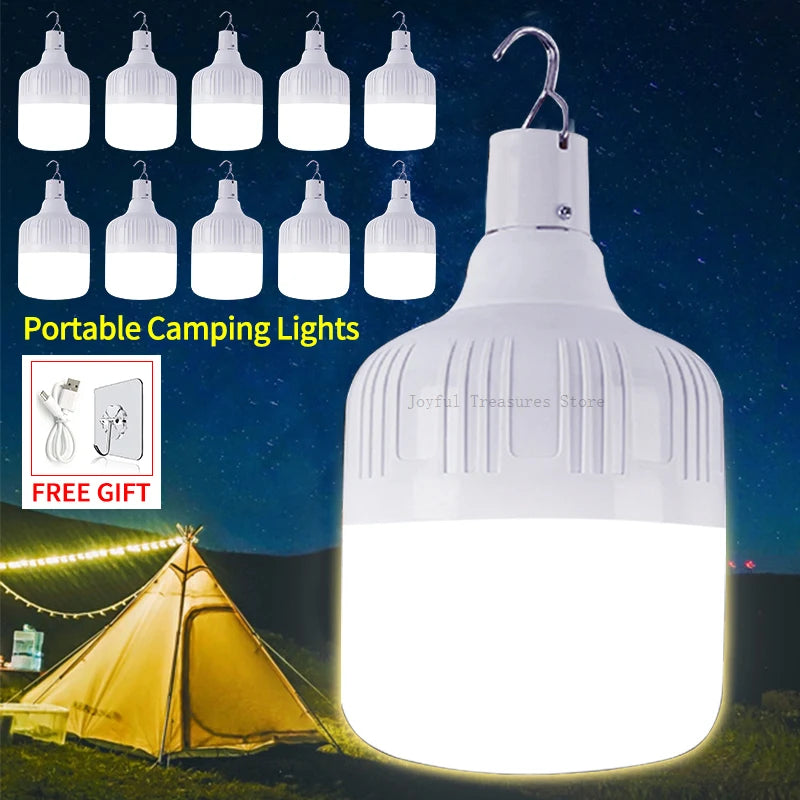 Portable Tent Lamp USB Rechargeable Led Emergency Lights Battery Lantern BBQ Camping Light Outdoor Bulb Emergency Lamps 80w/200w