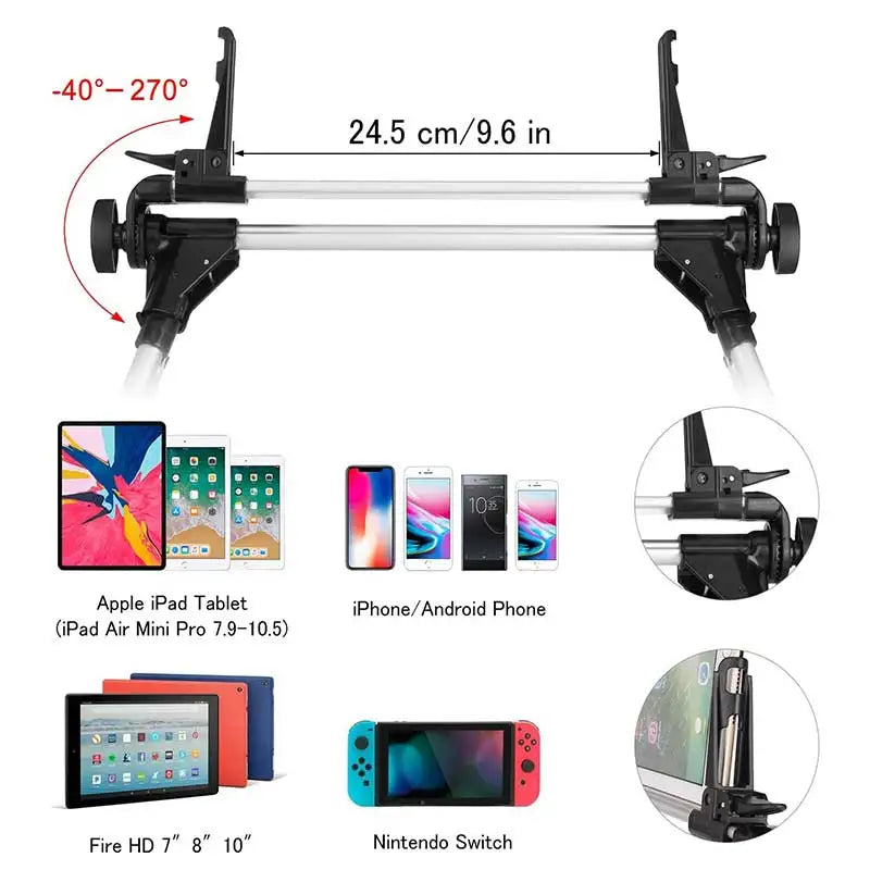 Lazy Tablet Holder for Bed Adjustable and Foldable Tablet Stand Holder Fit for iPad iPhone Cellphone Tablet Kindle