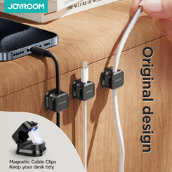 Joyroom Magnetic Cable Clips Cable Organiser 3/6 PCS Smooth Adjustable Cord Keeper Under Desk Cable Holder Cable Management