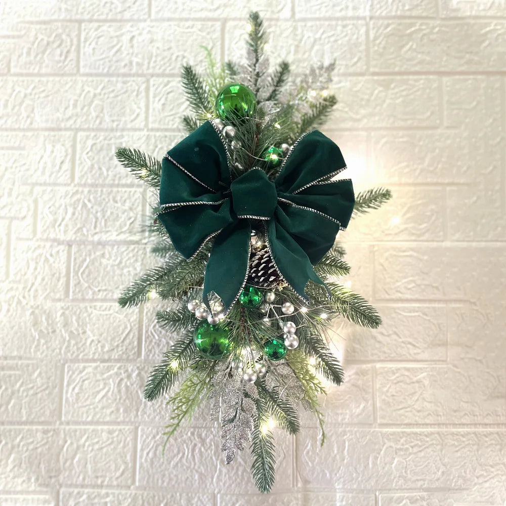 Christmas Wreath Garland Ornament For Front Door Wall Window Party Supplies Festival Door Window Decor Christmas Decortions