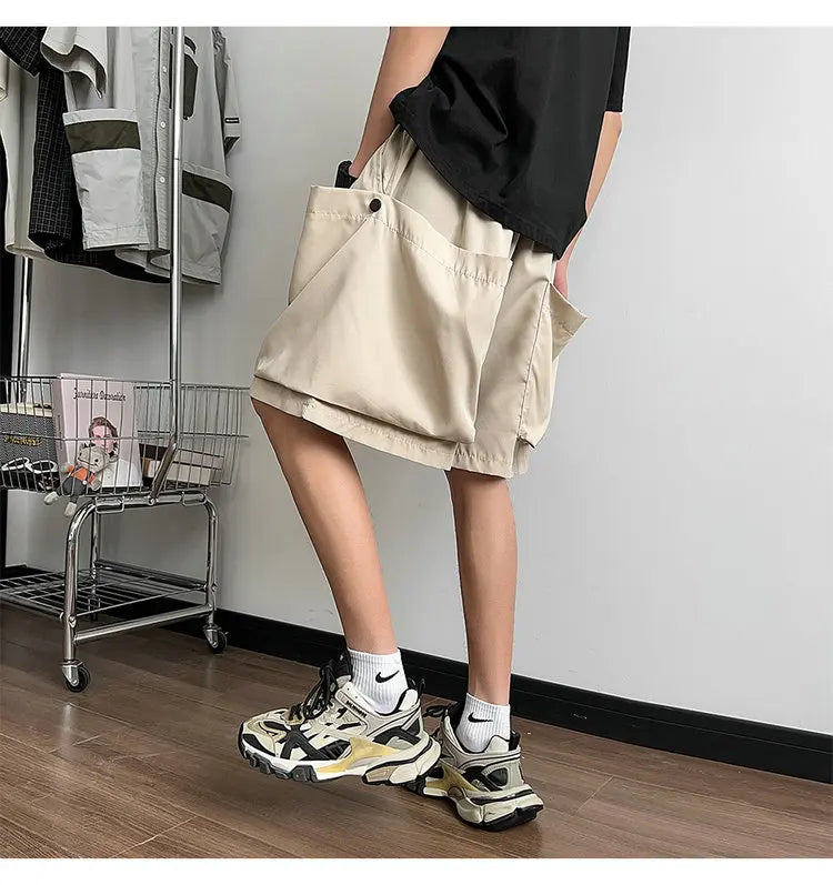 Fashion Men Cargo Short Pants Big Pocket Hip Hop Shorts Male Summer Casual Jogger Bermuda Shorts Men Woman New Streetwear