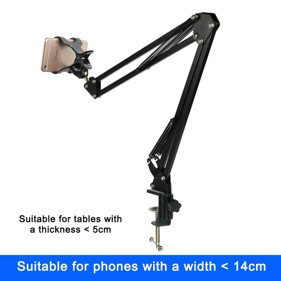 MAMEN 360° Rotating Long Arm Phone Tablet Holder Overhead Stand Desktop Bed Lazy Cantilever Bracket for HUAWEI Xiaomi iPhone