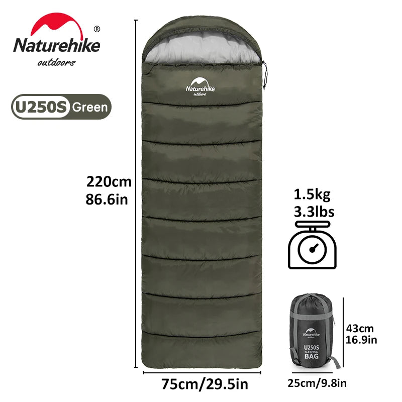 Naturehike Sleeping Bag Ultralight Winter Cotton Sleeping Bag Warmth Double Person Sleeping Bag Spliceable Camping Sleeping Bags