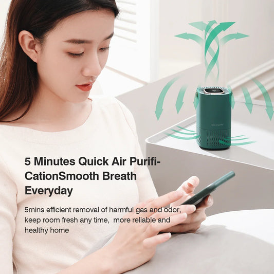 Portable Air Purifier Ionizer Negative Ion Generator Hepa Filter Car Air Freshener Home Appliance Purificador De Aire