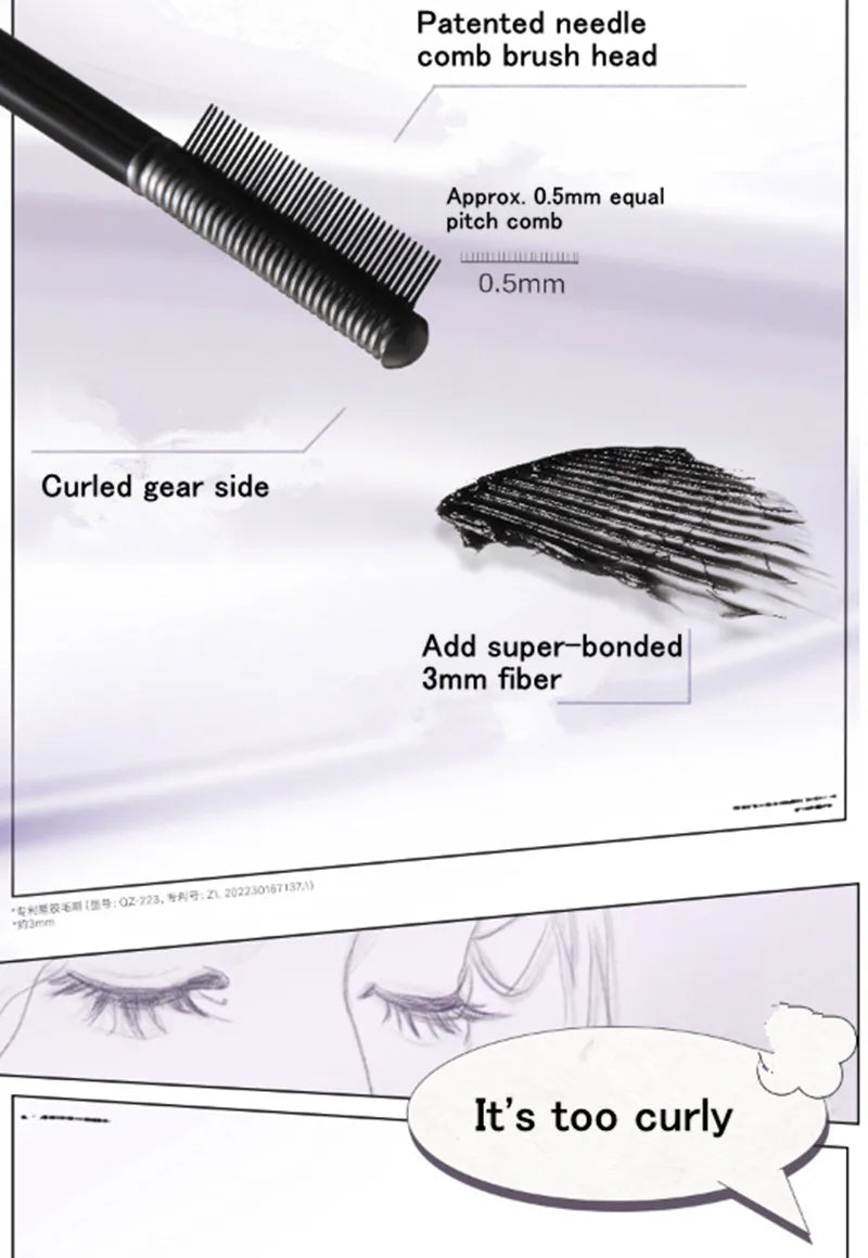 Judydoll Steel Tube Mascara Eyelash Primer Non-Smudge Waterproof Dense Curl Manga Eyes Lash Extension Enlarge Eyes Applicator