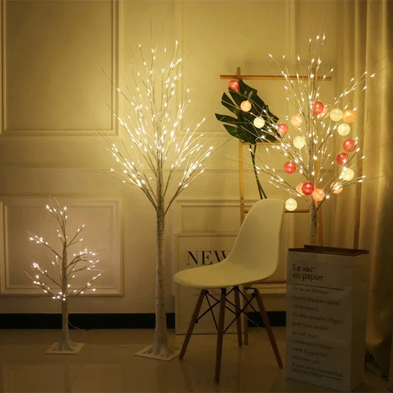 Christmas Decoration LED Birch Tree Bedroom Light for Landscape Luminous Decoration New Year DIY Decor Christmas Tree Party Gift