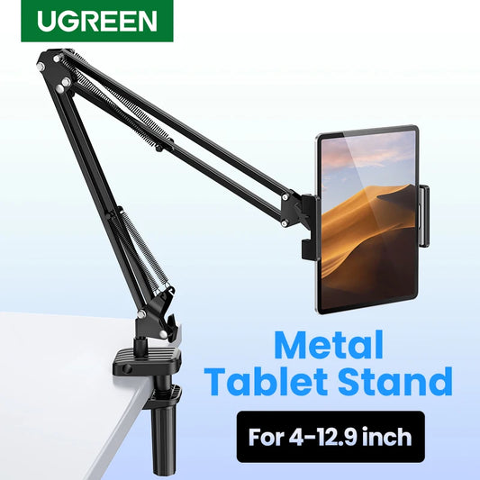 UGREEN Tablet Phone Stand Long Arm Aluminum Adjustable Tablet Holder For iPad Pro Mini Air Xiaomi Tablet Support Laptop Stand