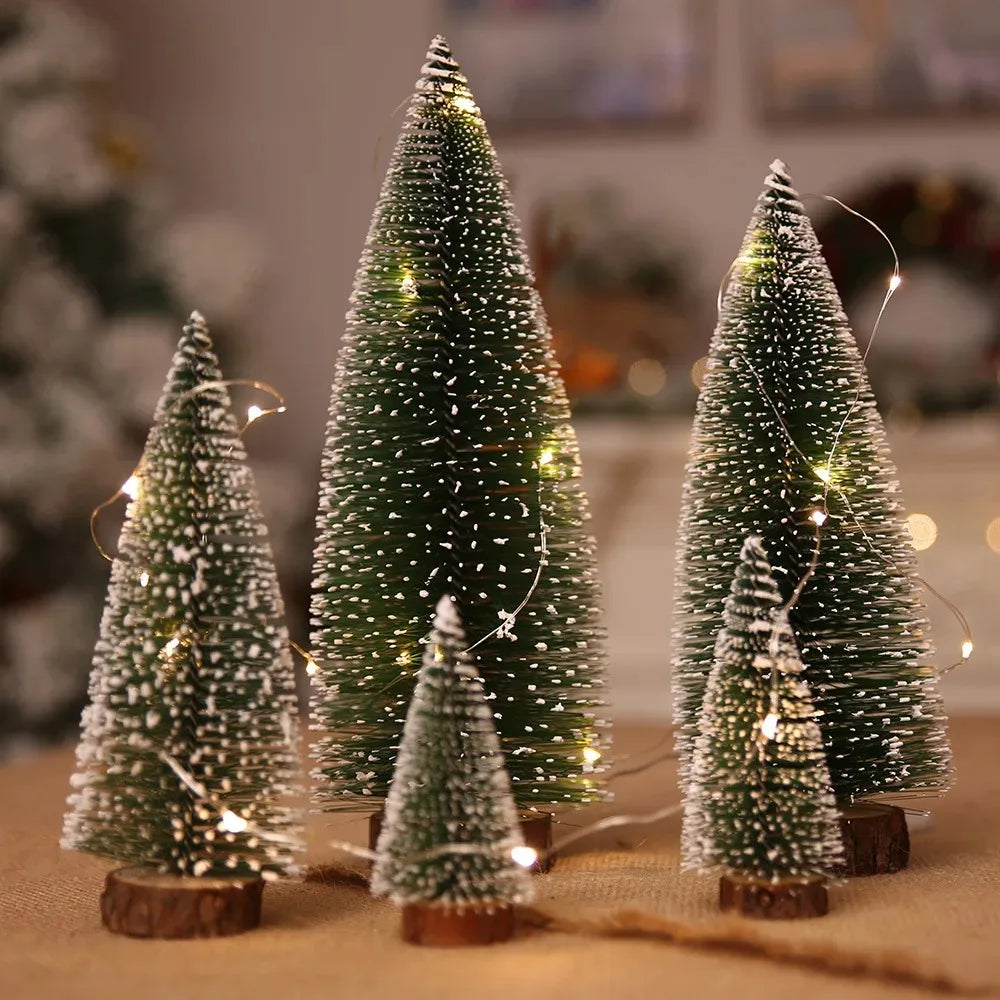 Christmas Decoration Xmas Tree Small Cedar Pine For Home Room Decor Halloween Party New Year 2024 Navidad Ornaments Accessories