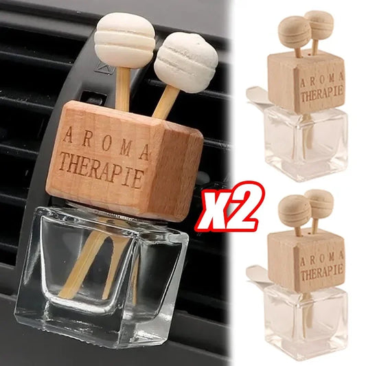 Car Fragrance Empty Glass Bottle Clip Cute Car Air Freshener Bottle Perfume Clip Air Vent Outlet Aromatherapy Auto Accessories