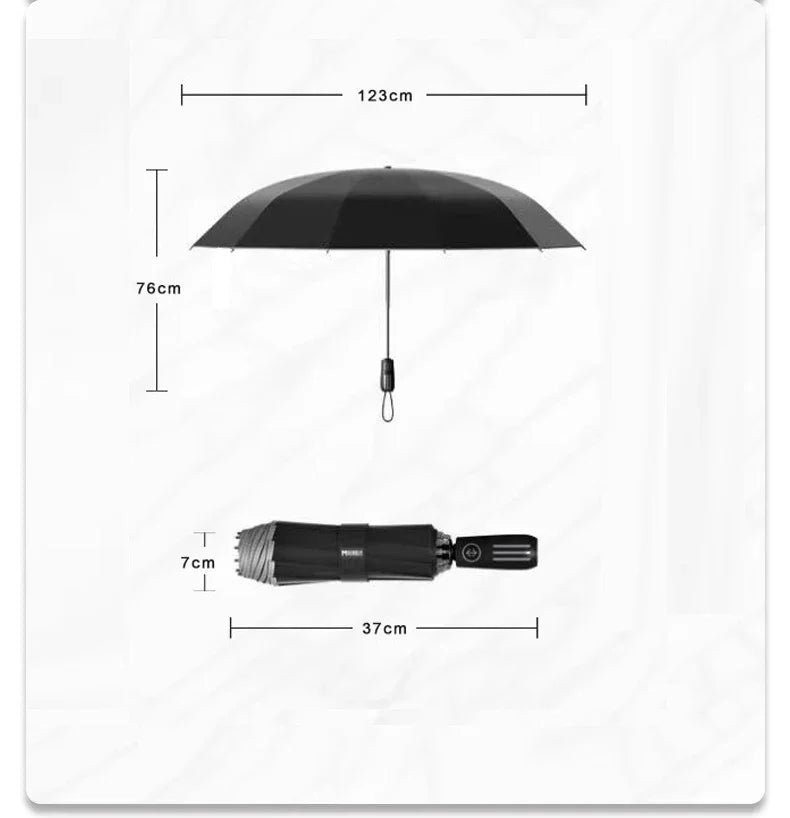 MOORRLII 大号自动折叠雨伞加强型豪华倒置遮阳伞强力雨伞轻便伞雨具