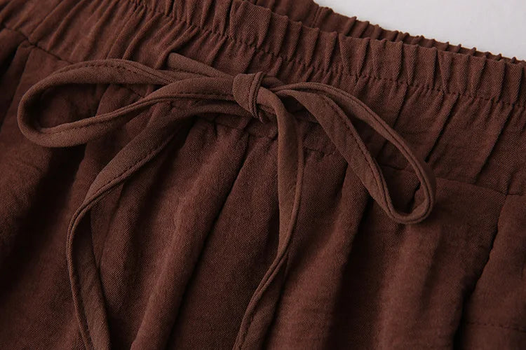 Summer Thin Ice Silk Shorts Women 2024 New Plus Size Elastic High Waist Loose Wide Leg Knee Pants