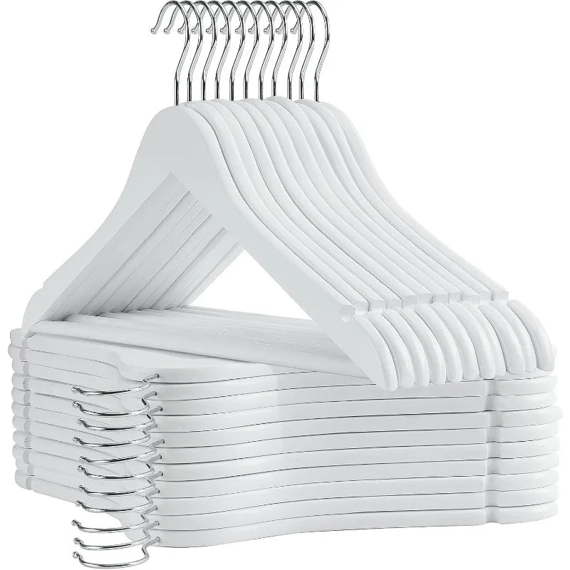 Wooden Hangers - 30 Pack - Wooden Clothes Hangers,Heavy Duty Wood Hangers with Precisely Cut