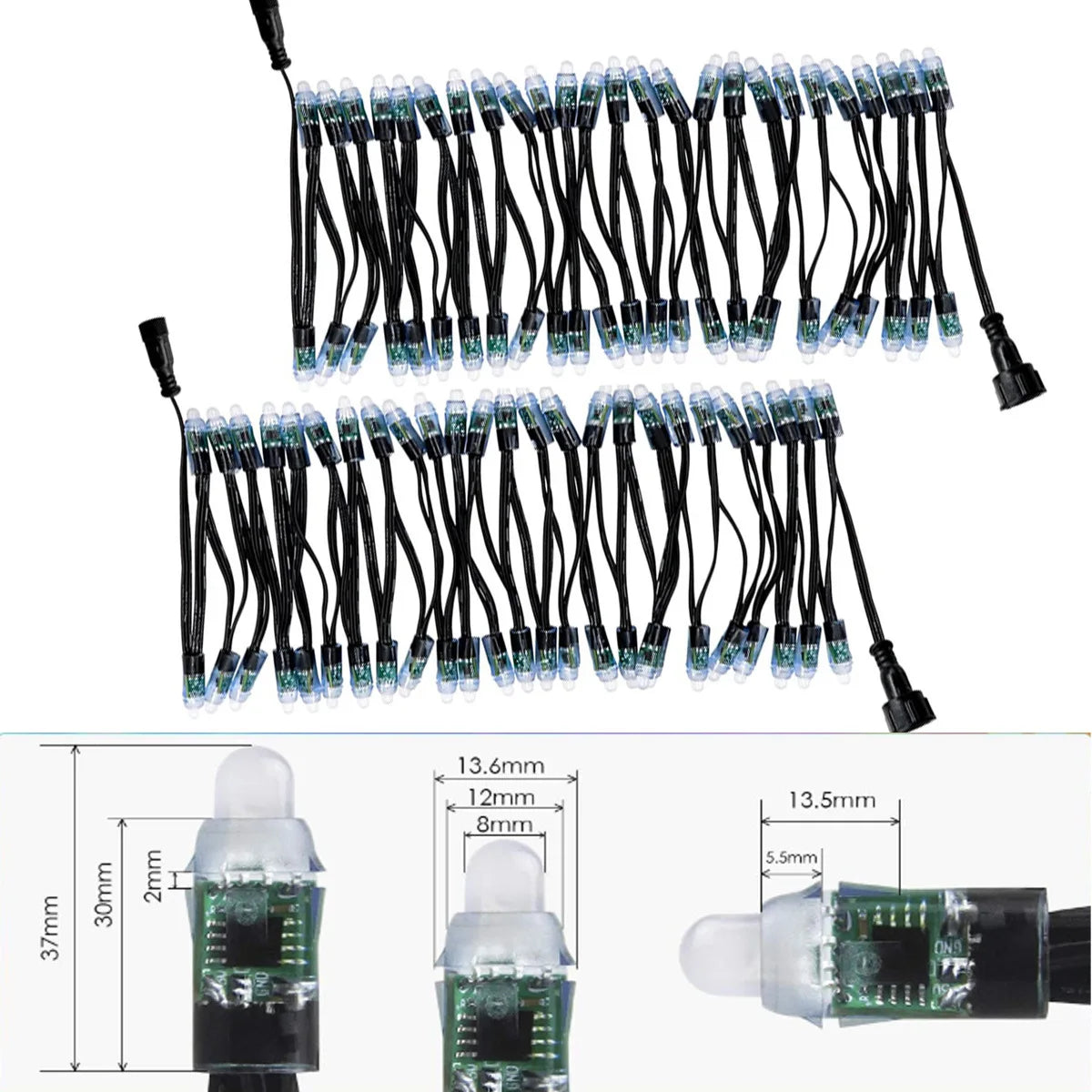 WS2811 12V Pixel Light قابل للعنونة مقاوم للماء RGB كامل الألوان لافتة قابلة للبرمجة ضوء إعلاني لعيد الميلاد والهالوين