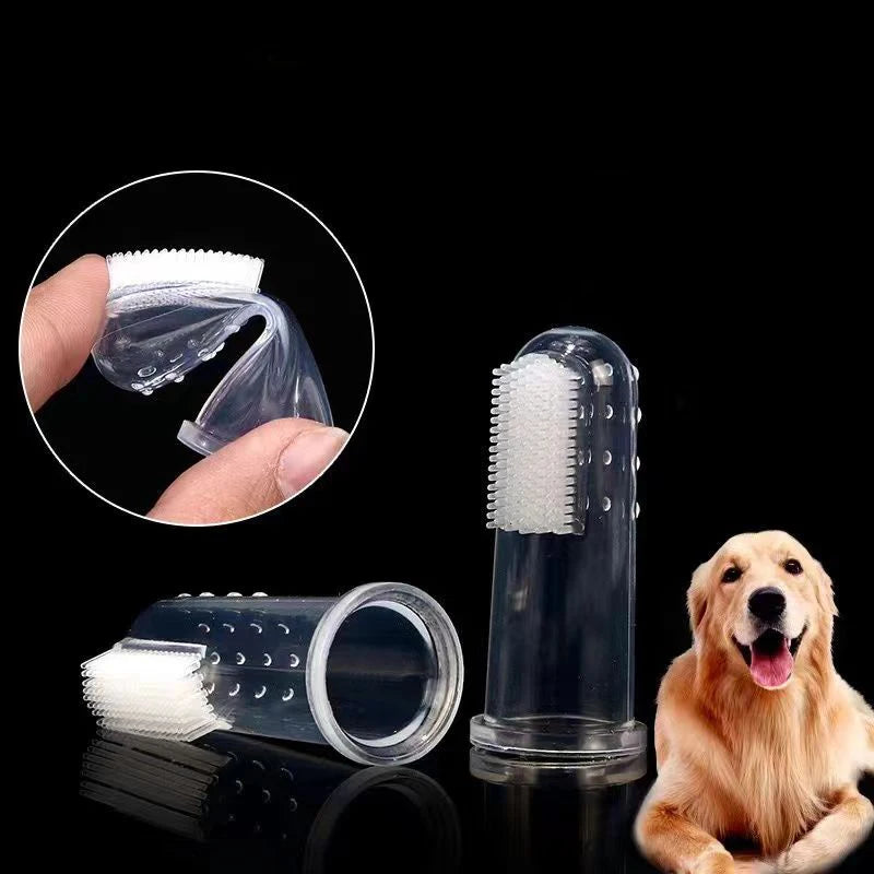 Silicone Soft Pet Finger Cuff Toothbrushes Dog Brush Bad Breath Tartar Teeth Care Tool Cat Cleaning Scrub Silicagel Pet Supplies