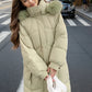 YJKDYK 2024 Winter Women's Jacket Female Fur Collar Warm Long Parkas Coats Women's High Collar Thicken Warm Cotton Jacket