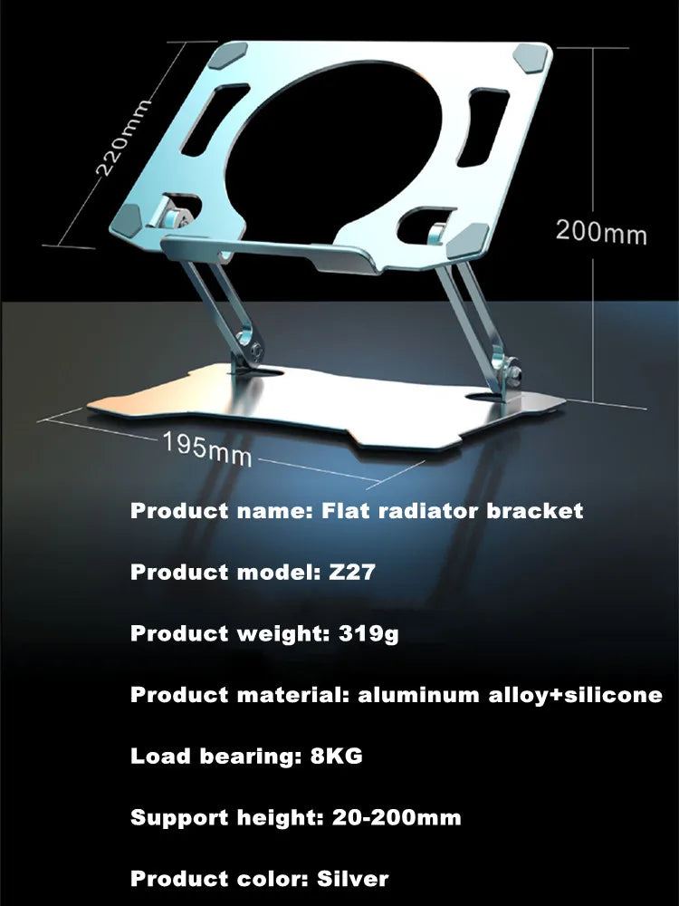 Z36 Aluminum Alloy Flat Folding rotation Bracket for IOS IPad Android Tablet Universal Stand w/ Magnetic Semiconductor Radiator