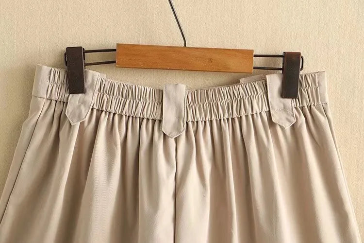 Plus Size Clothes For Women Summer Shorts High Waist Elastic Waist With Zippered Wide Leg Drooping Pleated Pants Large Size Pant