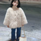 Coats 2023 Wintre New Girls Plush Thickening Children Clothing Versatile Furs Cotton Fashion Outerwear Simple Warm