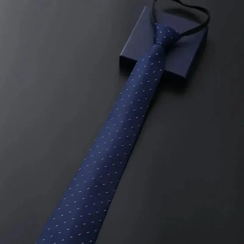 Elegant Blue Black Striped Men Shirt Business Dress Zipper Neck Lazy Ties Vestisens Accessories Wedding Groom