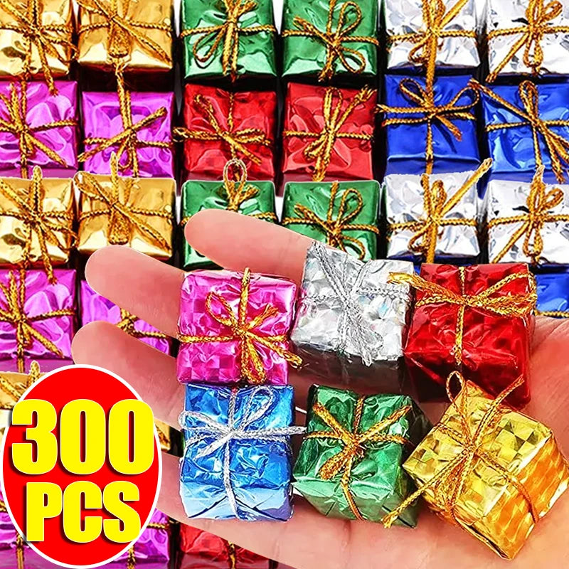 Wholesale Christmas Mini Gift Boxes Xmas Tree Hanging Foam Present Pendants Gifts Navidad New Year Party Decorations Supplies