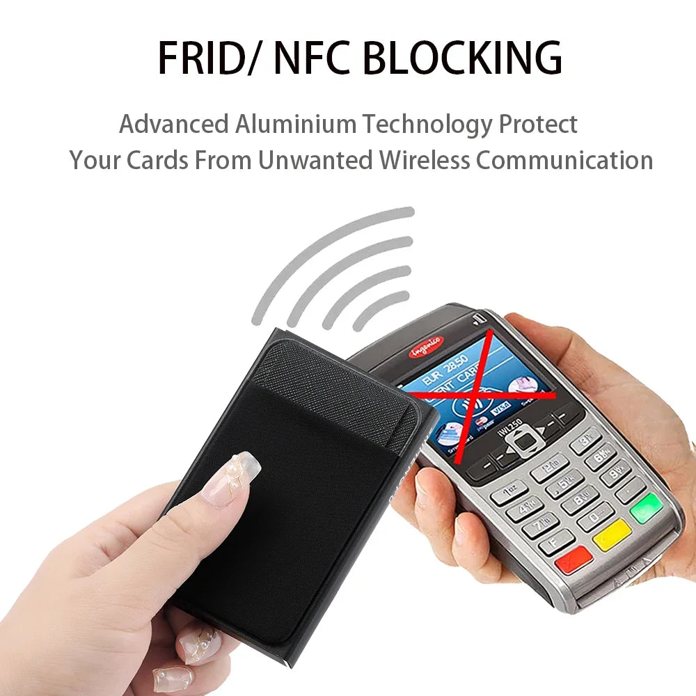 Automatic Flip Card Side Push Card Holder Sleeve Large Capacity 12 Cards Slot Metal Cards Box Men Credit Card Anti-theft Wallets