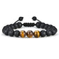 Dear Dad Tiger Eye Stone Bracelet for Daddy Gift Bracelet Men's Matte Black Beaded Bracelet Jewelry Birthday Christmas Gifts