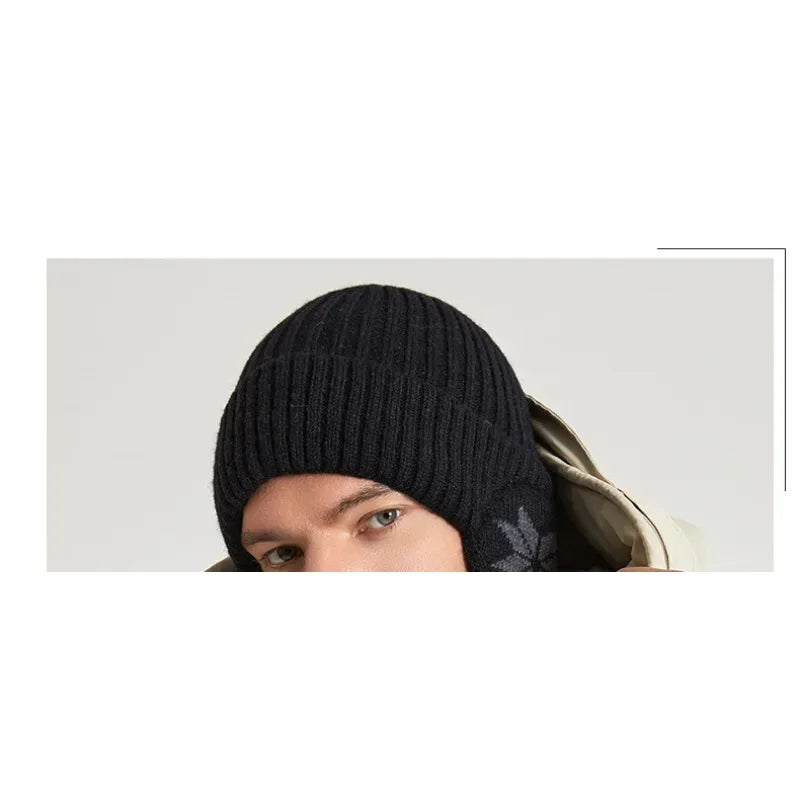 Men Women Winter Warm Plush Knitted Benines Snow Fashion Skullies Hat Unisex New Outdoor Coldproof Ear Protection Wool Caps