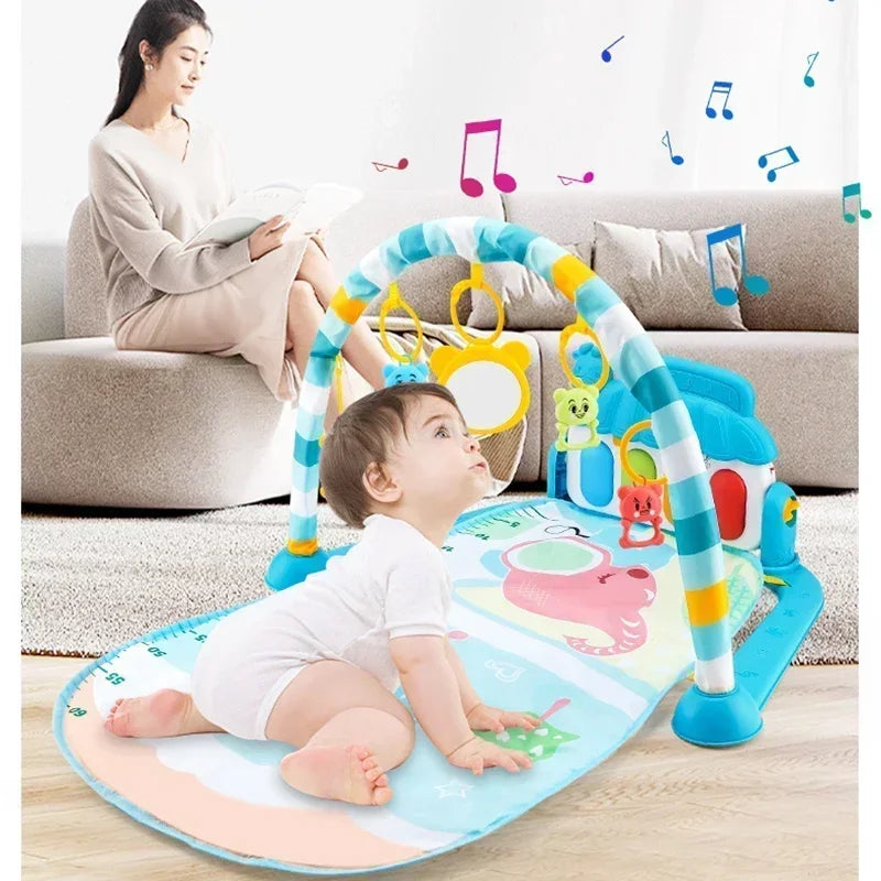 Baby Music Rack Play Mat Kids Piano Keyboard Carpet Gym Crawling Activity Baby Rug Early Educational Toy for Infant Gift