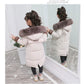 New Girls clothing Winter Warm down Cotton Jackets Children parka faux Fur Collar Coat Girl Thicken overalls Hooded kids Clothes