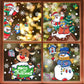 New Christmas Window Stickers Bathroom Shadow Clings Xmas 2023 New Year's Eve Merry Christmas For Kid Birthday Party Decorations