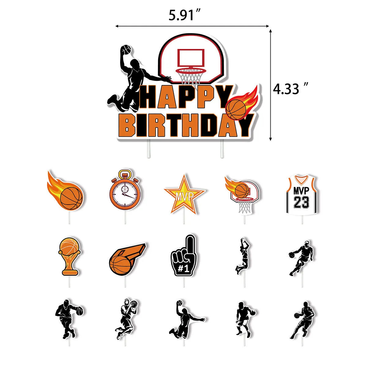 Basketball Balloons Set Happy Birthday Banner Party Favors Supplies Cake Decorating Supplies Basketball DIY Decortions Wholesale