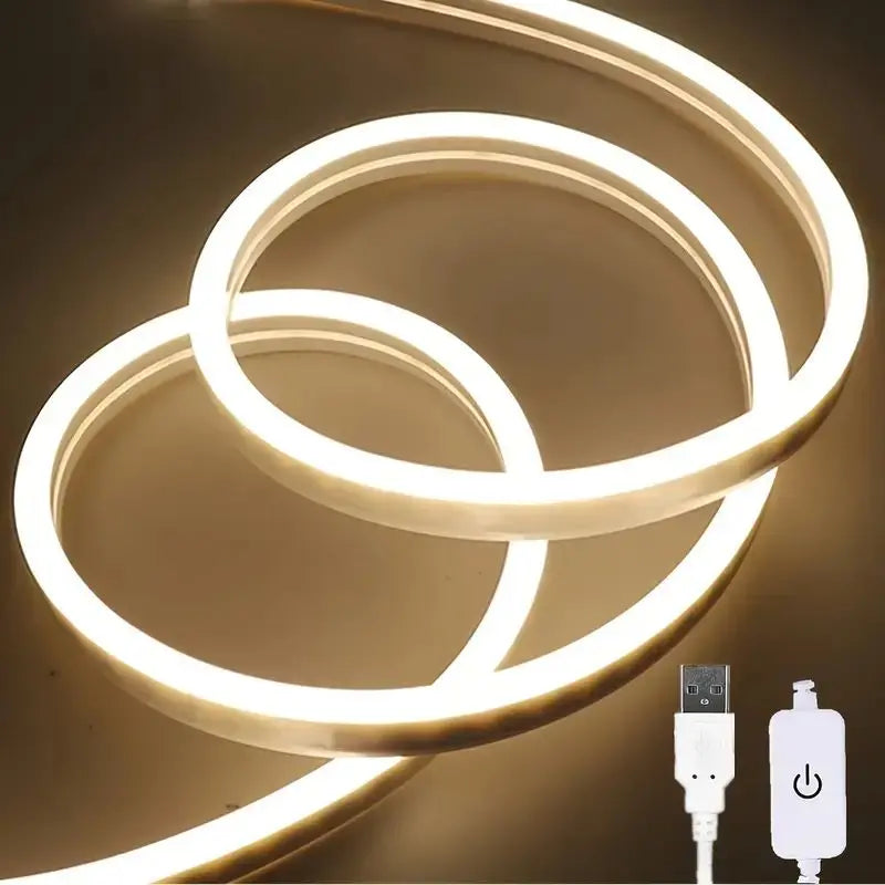 Touch Sensor LED Neon Sign Light Strip 5V USB Dimmable Waterproof Neon Lamp Flexible Tape Silicone Bedroom Backlight DIY Decor