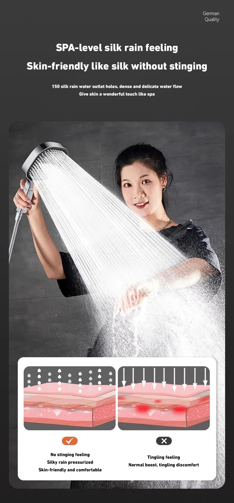 New 13CM Large Panel 3 Modes Shower Head High Pressure Water Massage Shower Head With Filter Element Bathroom Accessories 2024