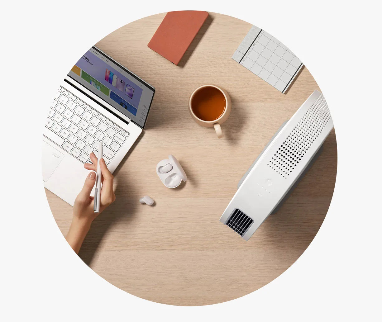 XIAOMI MIJIA Desktop Air Purifier 99.99% Antibacterial & Antiviral Filtration Mi home APP Formaldehyde Removal Air Cleaner