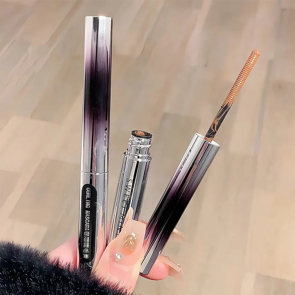 Curling Mascara Metallic Head Brush Head Mascara Slim Thick Curling Anti-Sweat Lasting Non-Smudge Mascara Eye Cosmetics Tools