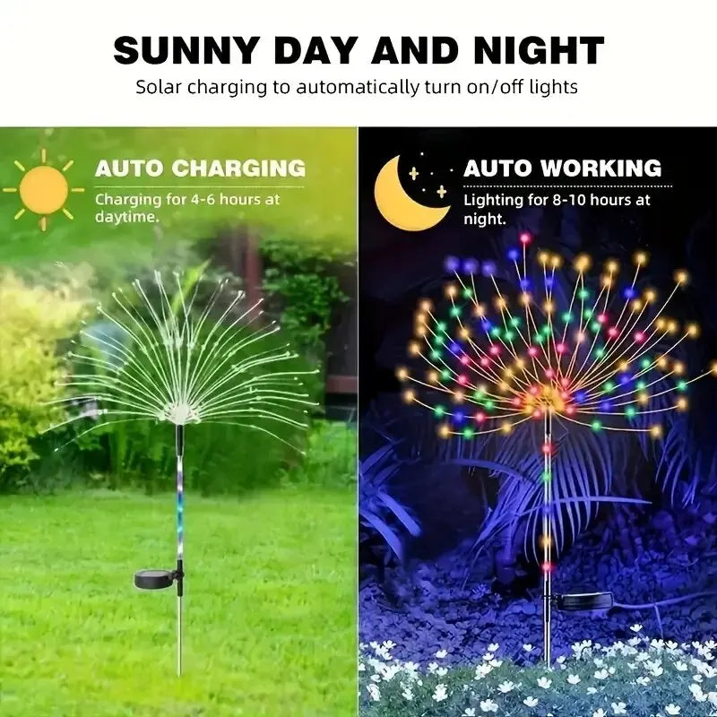 1pc Solar Powered String Lamp Tree Waterproof Outdoor Bulb for Lawn Patio Garden 90/120/150/200 LEDs Light DIY Decoration