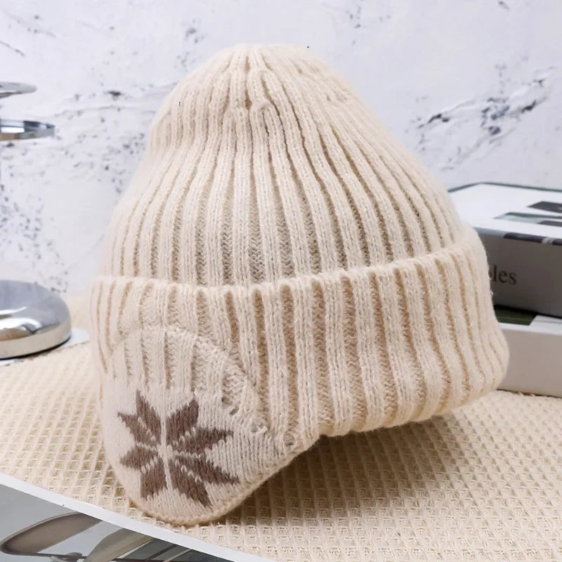 Men Women Winter Warm Plush Knitted Benines Snow Fashion Skullies Hat Unisex New Outdoor Coldproof Ear Protection Wool Caps