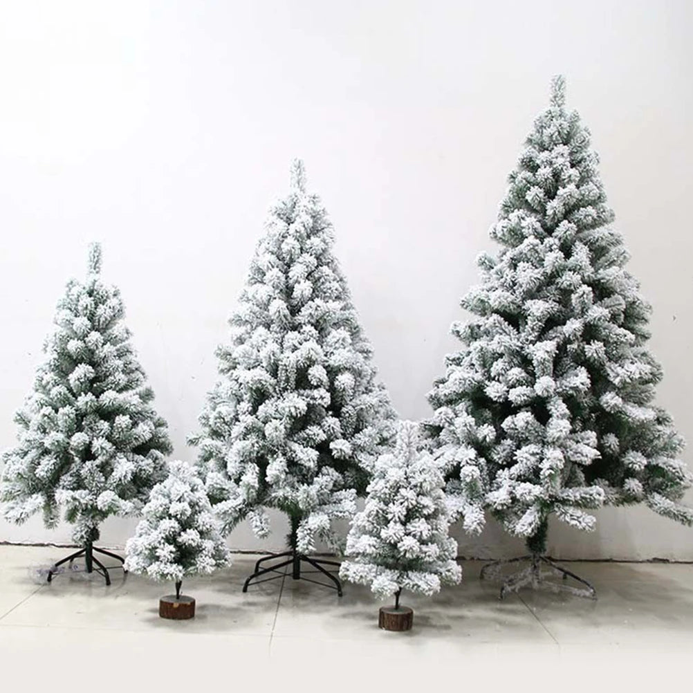 2025 Christmas 2.1m White Simulation Artificial Flocking Snow Christmas Tree Adornment for home party hotel shopping mall