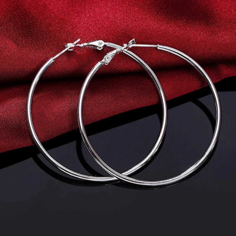 Bulbusbow 925 Sterling Silver Hoop Earrings – Hypoallergenic, Lightweight, and Elegant Circle Design for Women