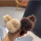 Real Mink Fur Barrettes Winter Fluffy Hair Claw Elegant Acrylic Hairpins Clip Crab Headwear for Women Girls Hair Accessories