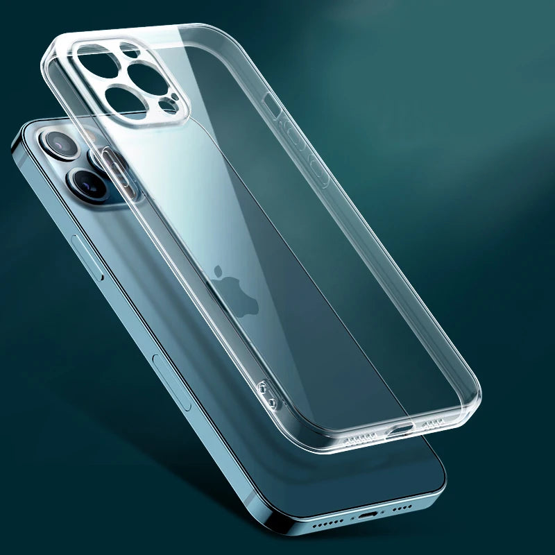 Clear Phone Case For iPhone 11 12 13 14 15 16 Pro Max Case Silicone Soft Cover For iPhone 13 Mini X XS Max XR 8 Plus Back Cover