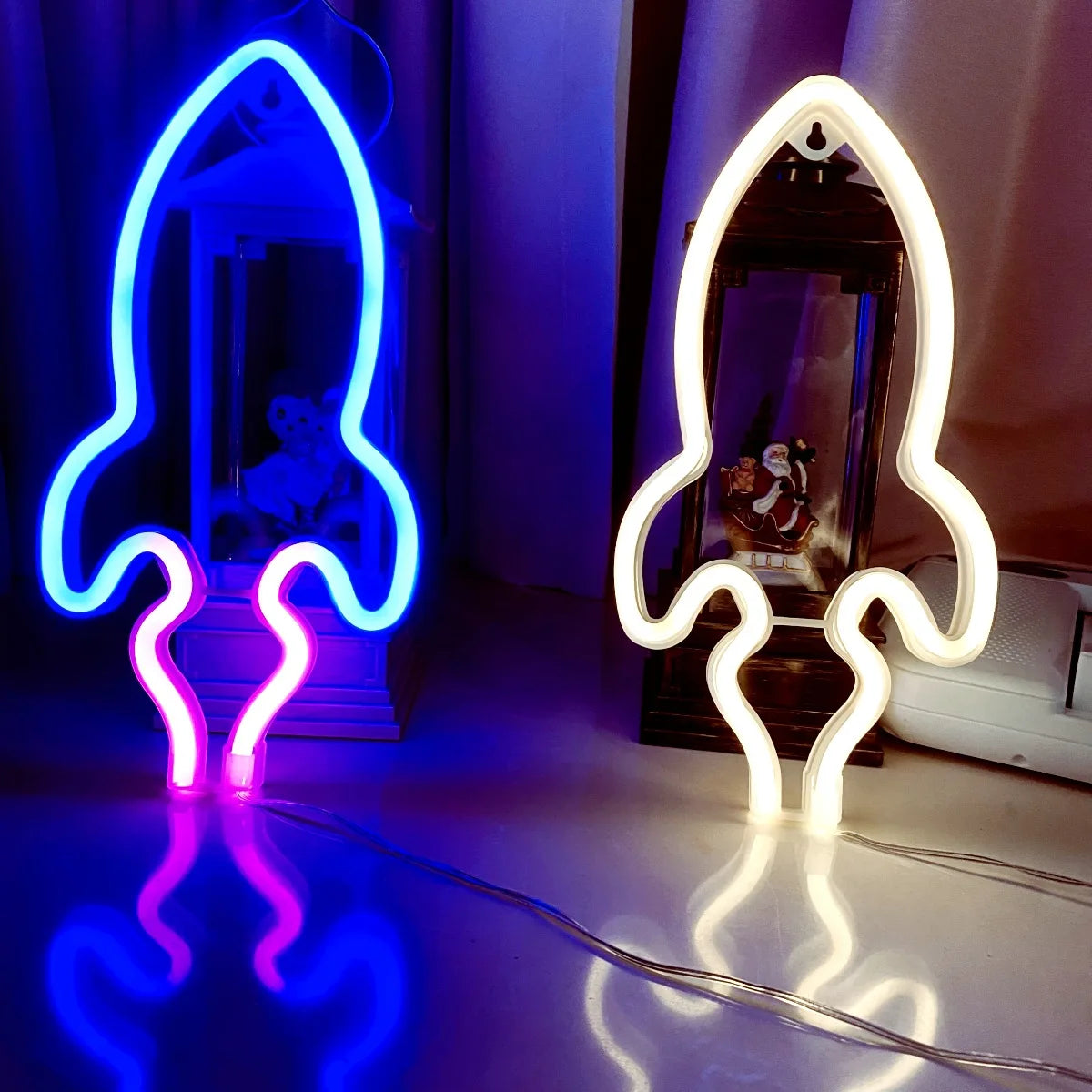 Neon Light Party LED Aliens ET Earth Planet Rocket Led Night Light for Bedroom Decor Neon Sign Wallpaper Christmas decoration