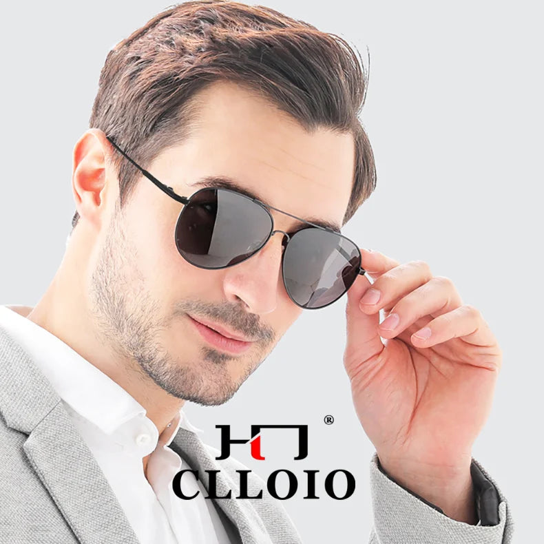 CLLOIO Titanium Alloy Polarized Sunglasses Men Women Fashion Photochromic Sun Glasses Chameleon Anti-glare Driving Oculos de sol