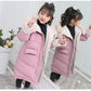 New Girls clothing Winter Warm down Cotton Jackets Children parka faux Fur Collar Coat Girl Thicken overalls Hooded kids Clothes