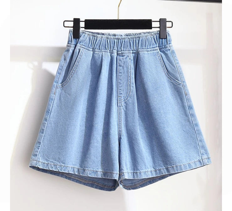 Womens Lounge Bermuda Shorts Plus Size Casual Summer Cotton Knee Length Shorts With Pockets Denim Shorts Jeans 3XL 4XL 5XL