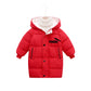 Children's hooded cotton jacket, medium length windproof jacket, warm, cold proof, solid color, winter, new fashionable down jac